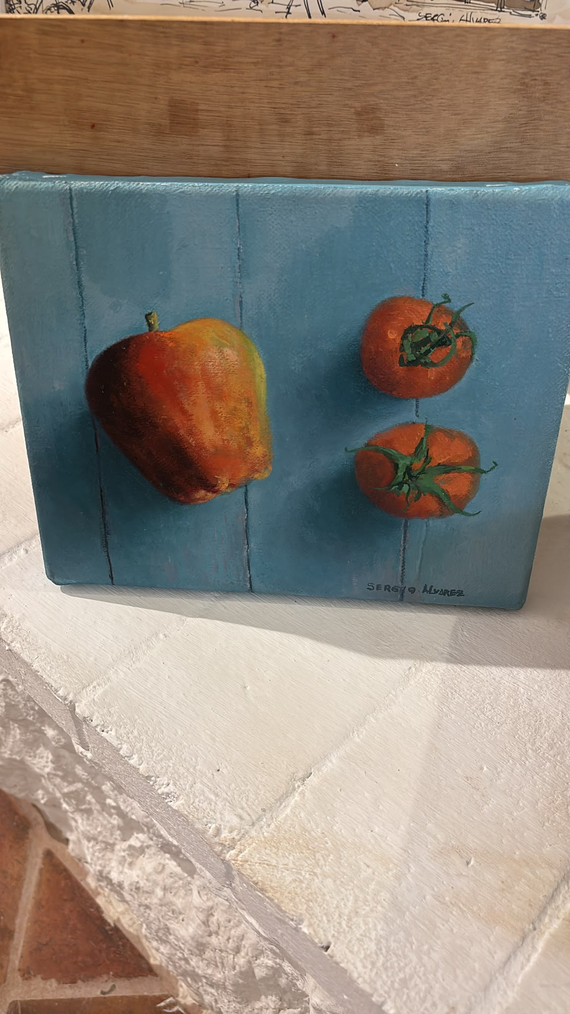 OIL ON CANVAS —  APPLES 19×24 cm