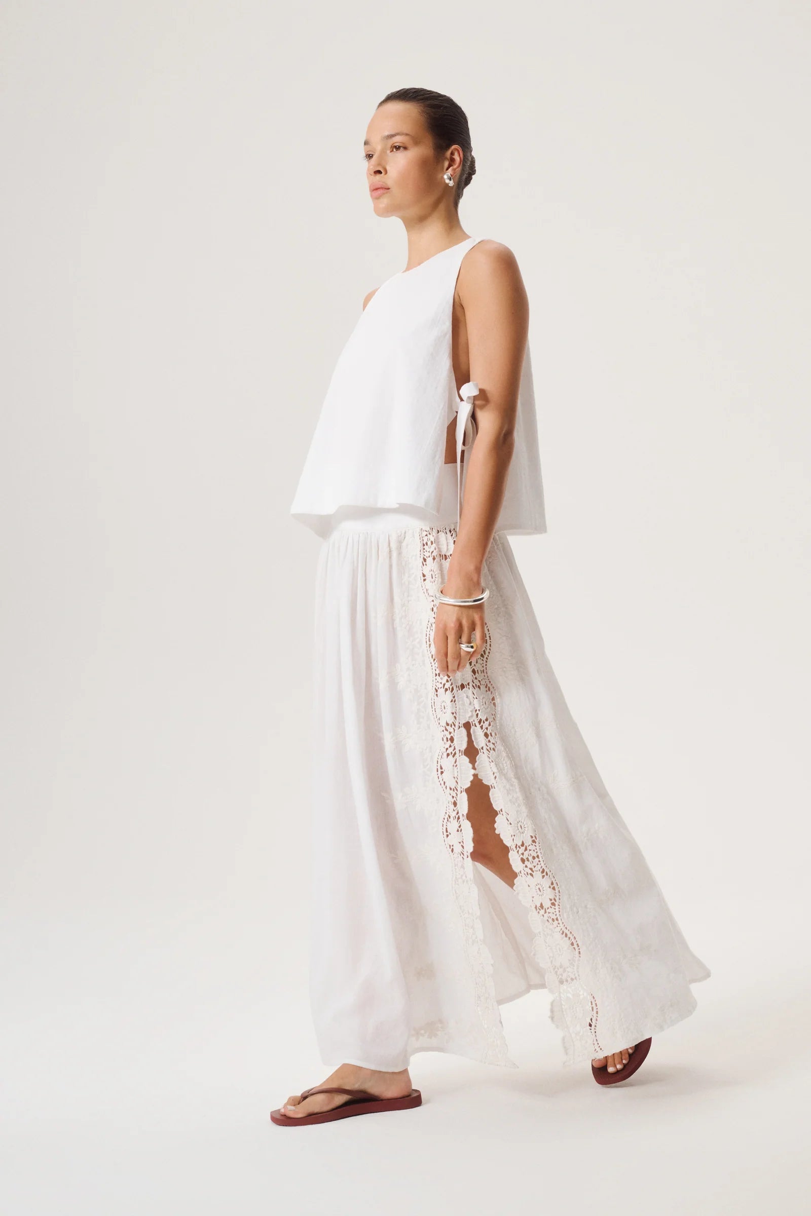 DIP MAXI SKIRT WHITE