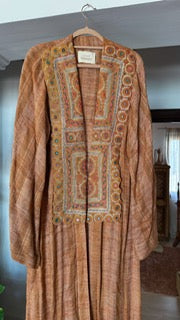 Raw Silk Terracotta Art Kimono