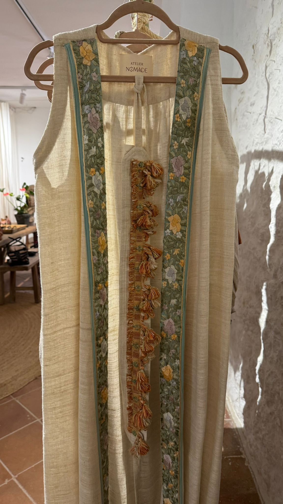 ATELIER NOMADE SILK LONG VESTIDO MINT TAPE