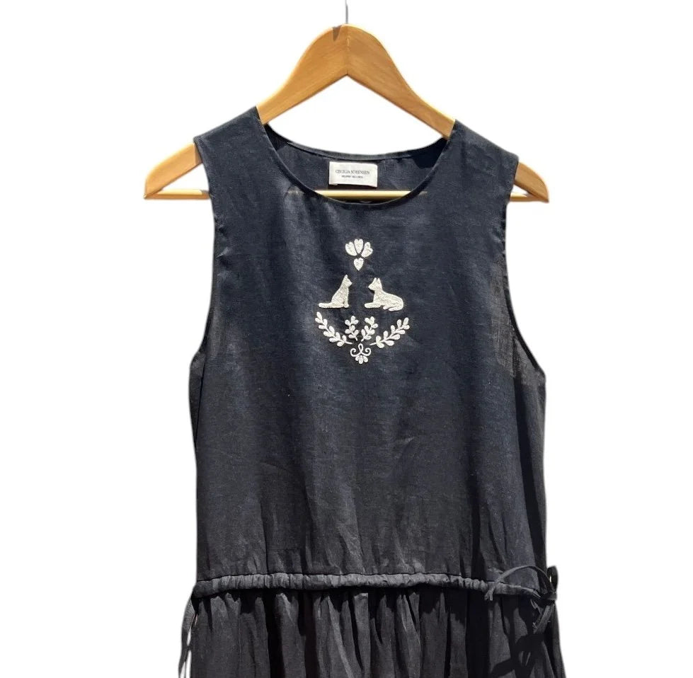 Embroidered Linen Dress