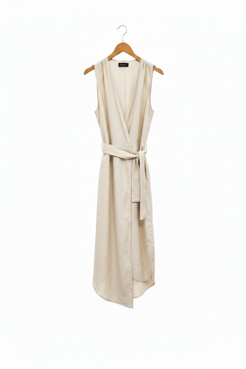 710 WRAP Dress Linen Crepe