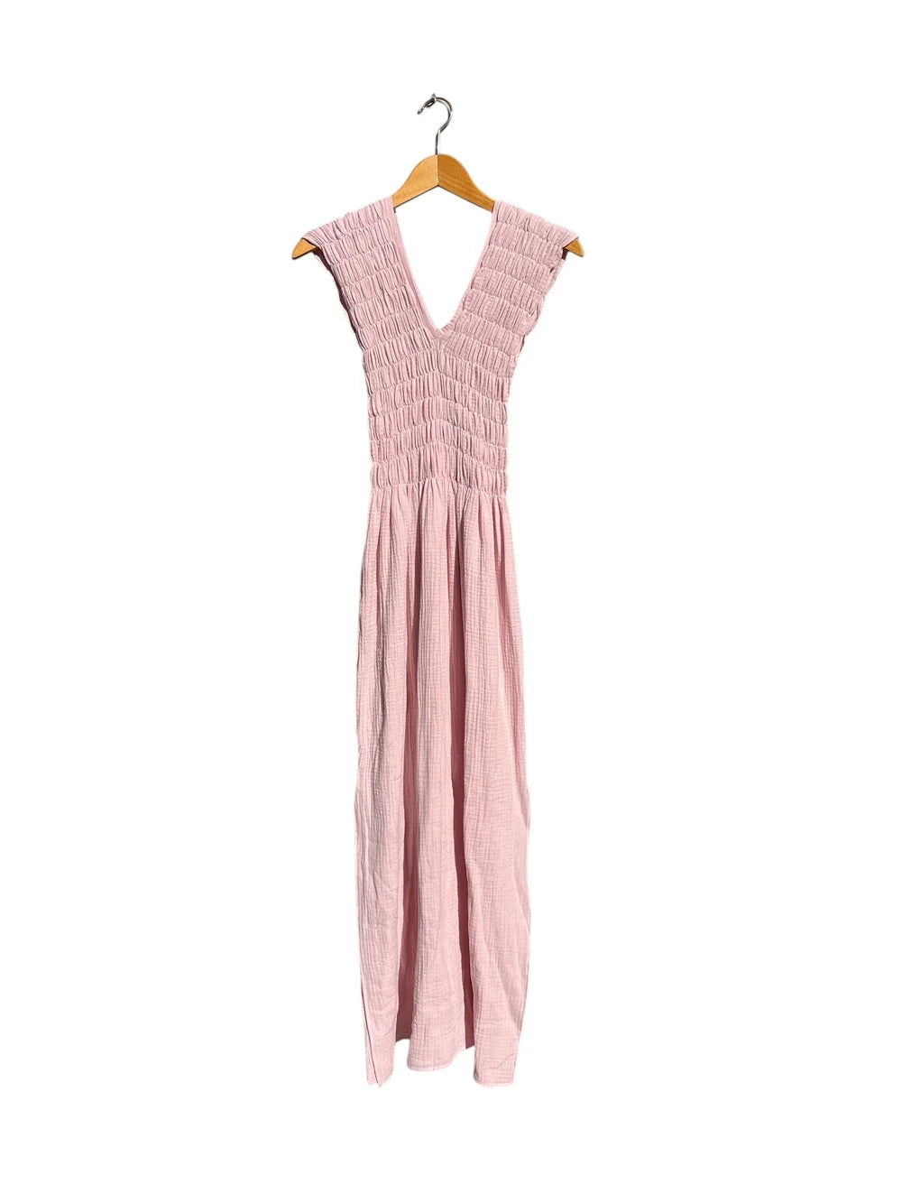 736 ALBAZER Gathered V-Neck Dress Muslin