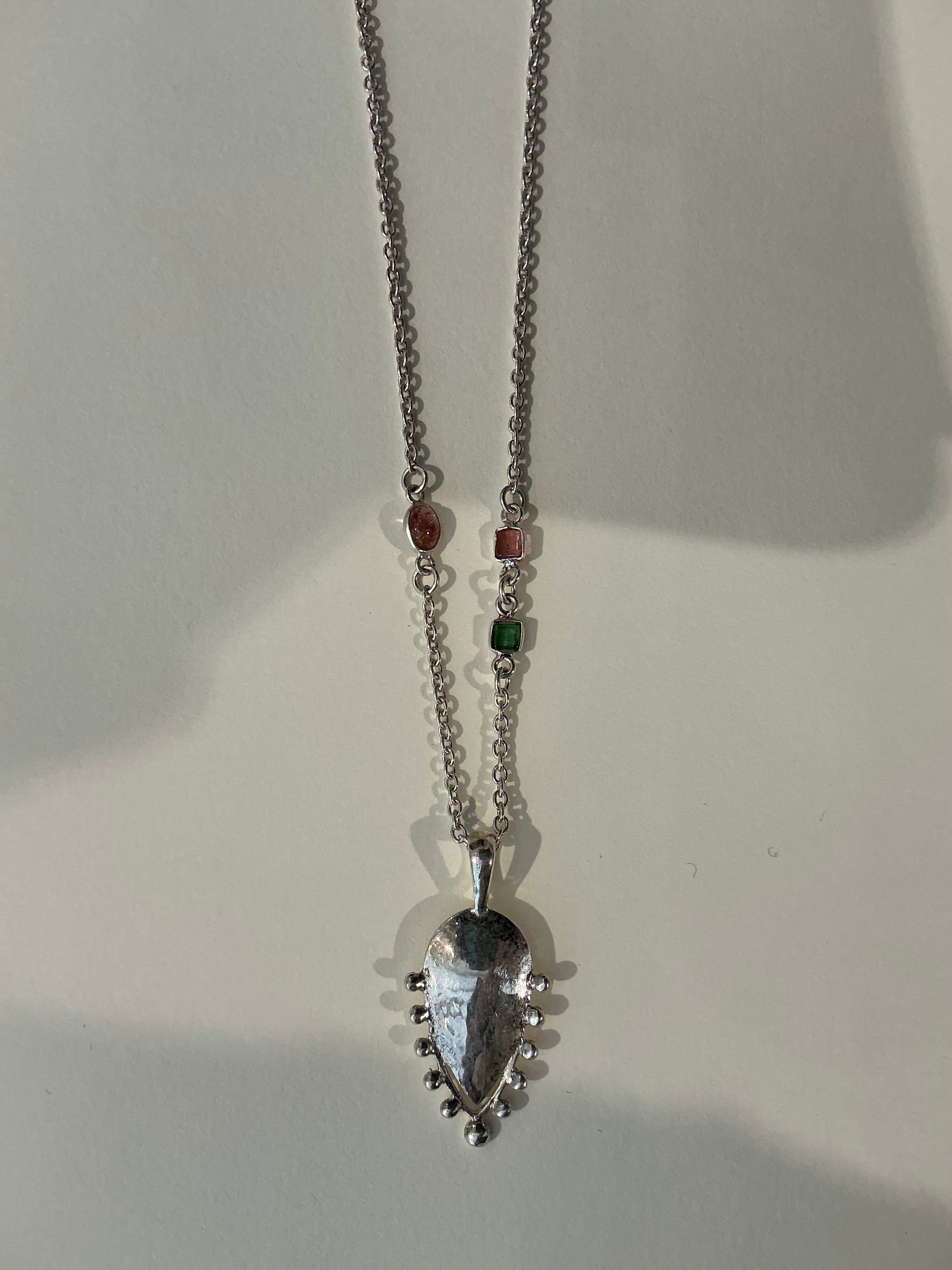 PEACOCK SILVER NECKLACE