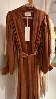 Rosewood raw silk kimono