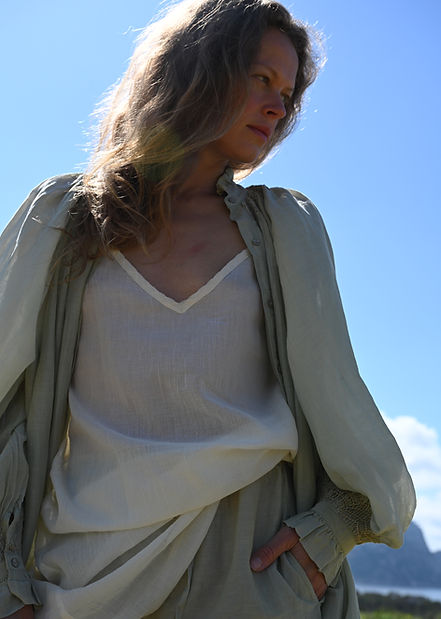 Silk/cotton slip dress