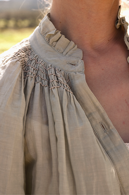 Tunic silk/cotton smock