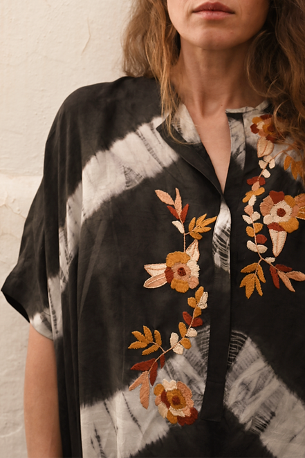 tie dye handwoven silk