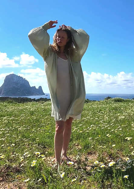 Silk/cotton slip dress
