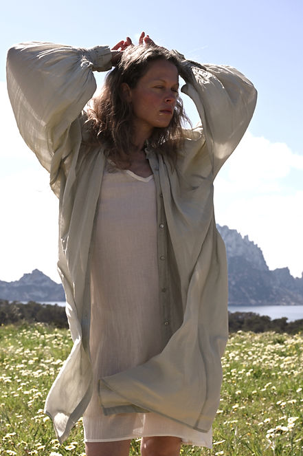 Tunic silk/cotton smock