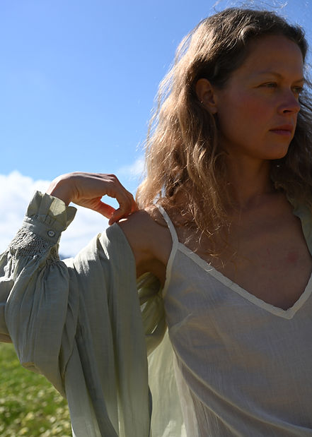 Silk/cotton slip dress