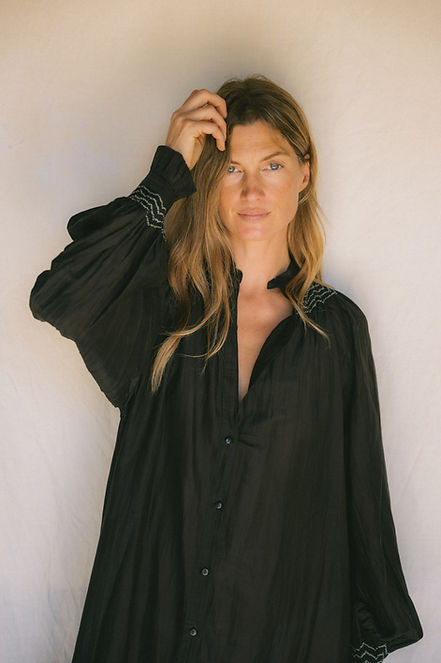Tunic silk/cotton smock