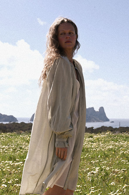 Tunic silk/cotton smock