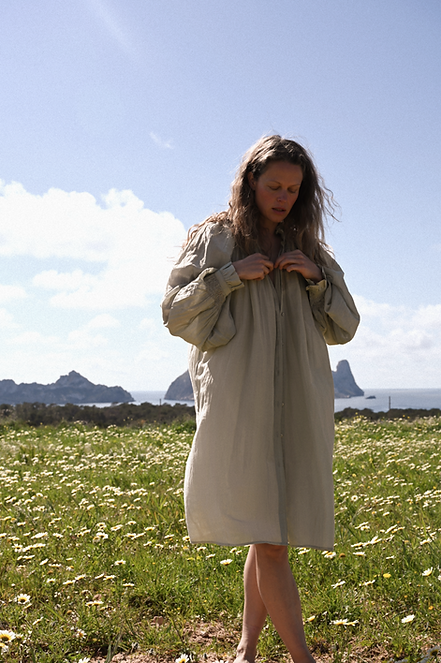 Tunic silk/cotton smock