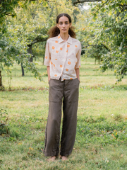 Flare pants linen twill