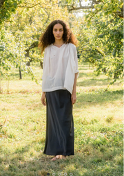 bias cut long skirt silk cotton satin