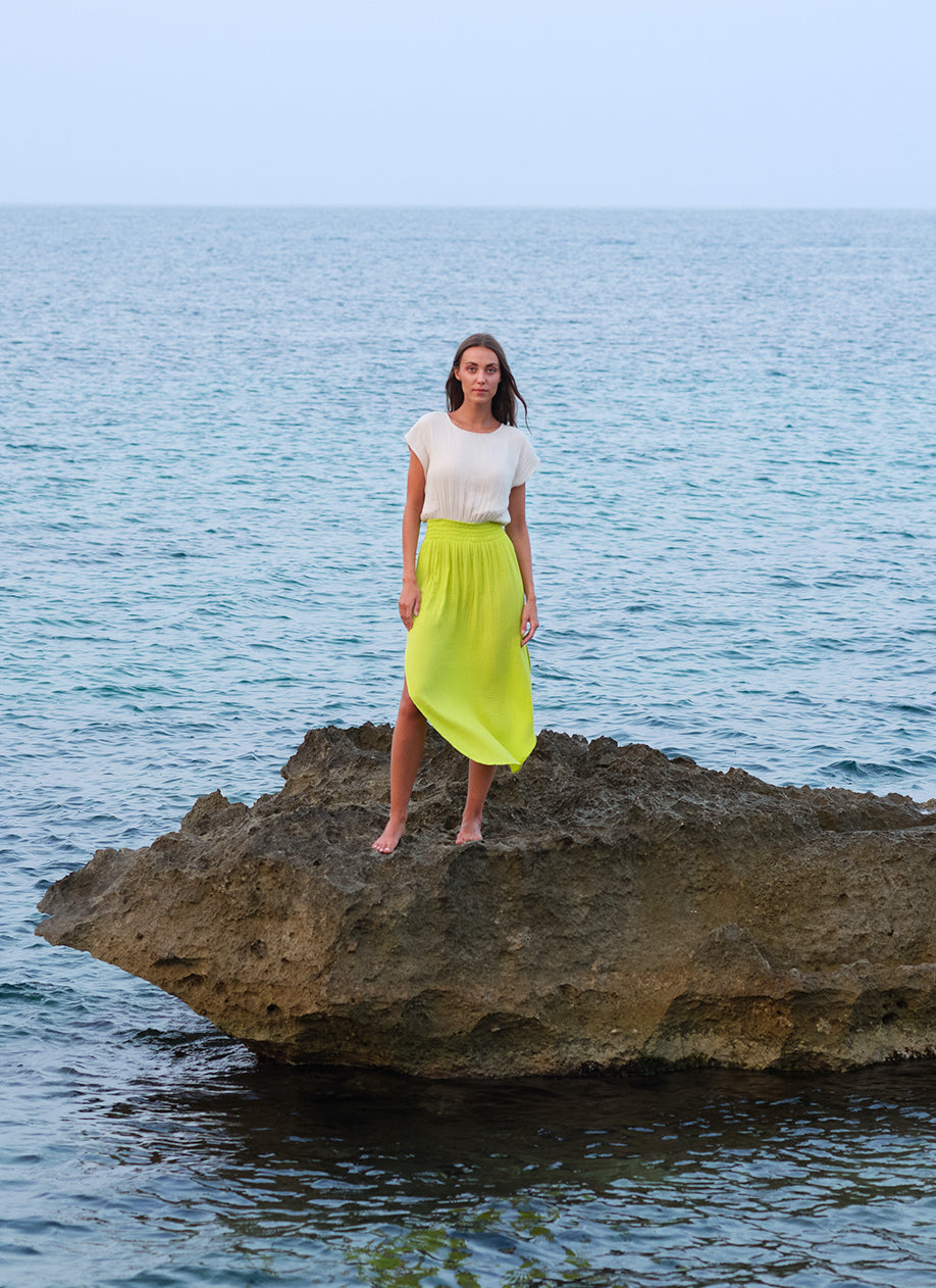 MAIMÓ GATHERED WAIST DRESS