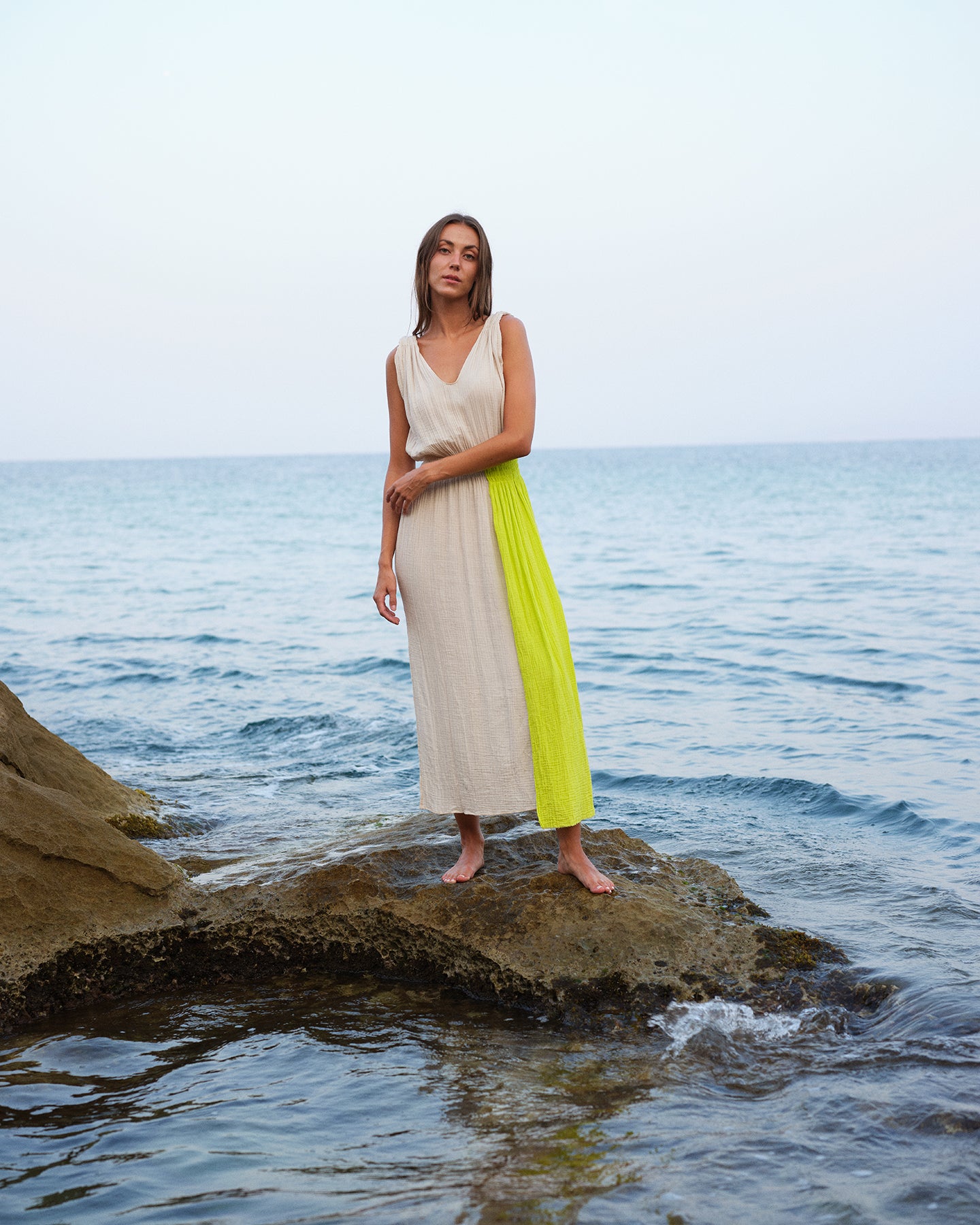 AQUILEA PANEL GREEK MUSLIN DRESS