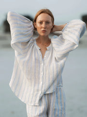 LINEN CRINKLE BLOUSE
