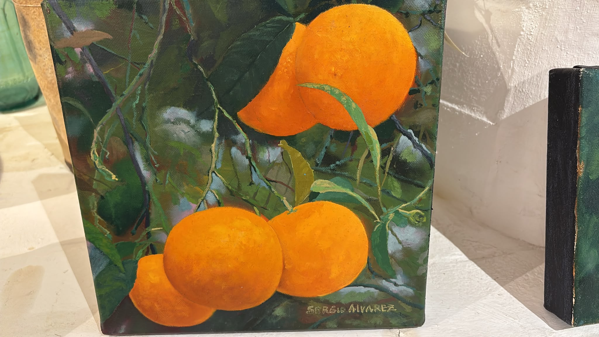 OIL ON CANVAS —  ORANGES 25×25 cm