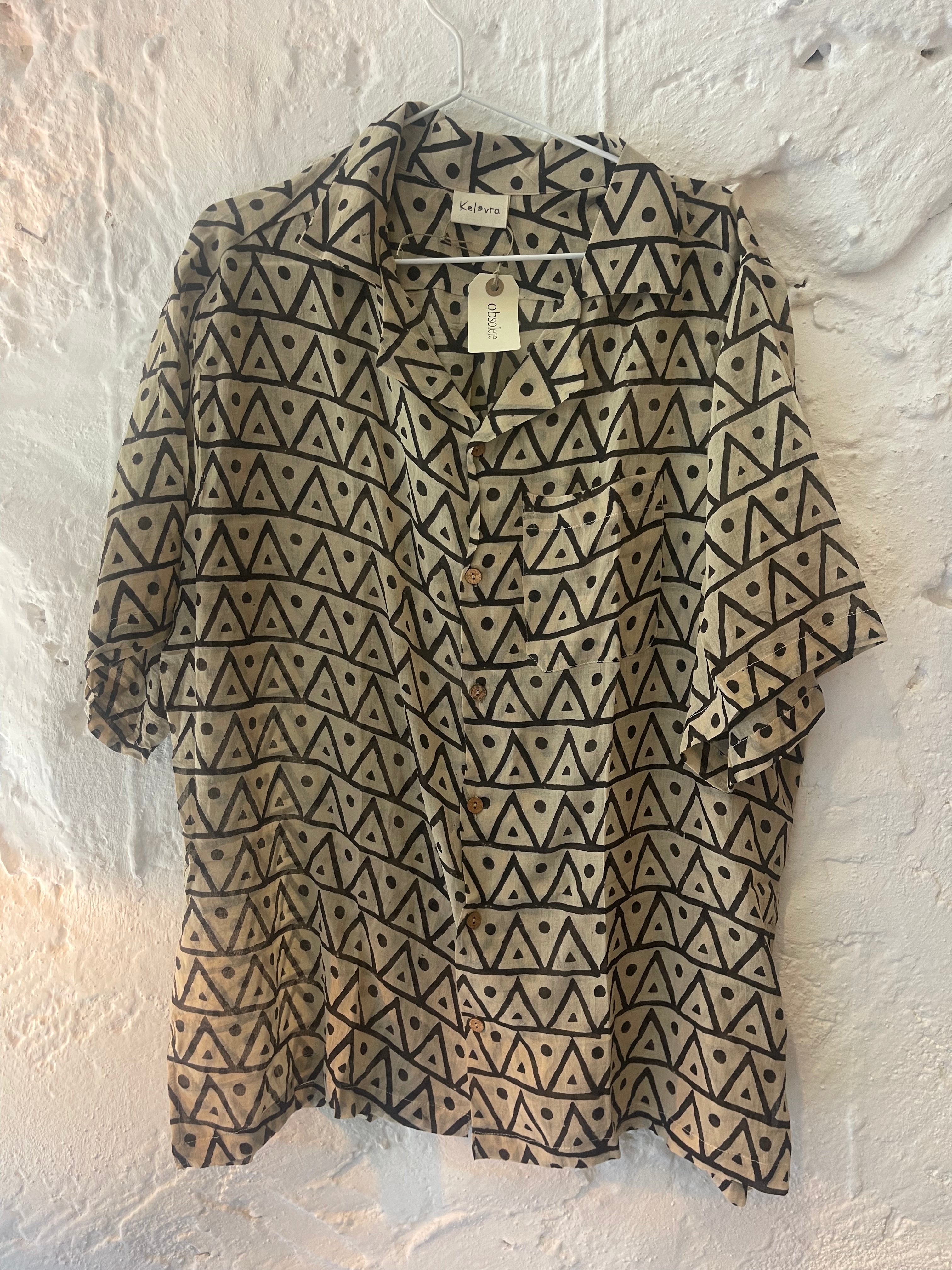 SHORT SLEEVE PRINTD COTTON SHIRT