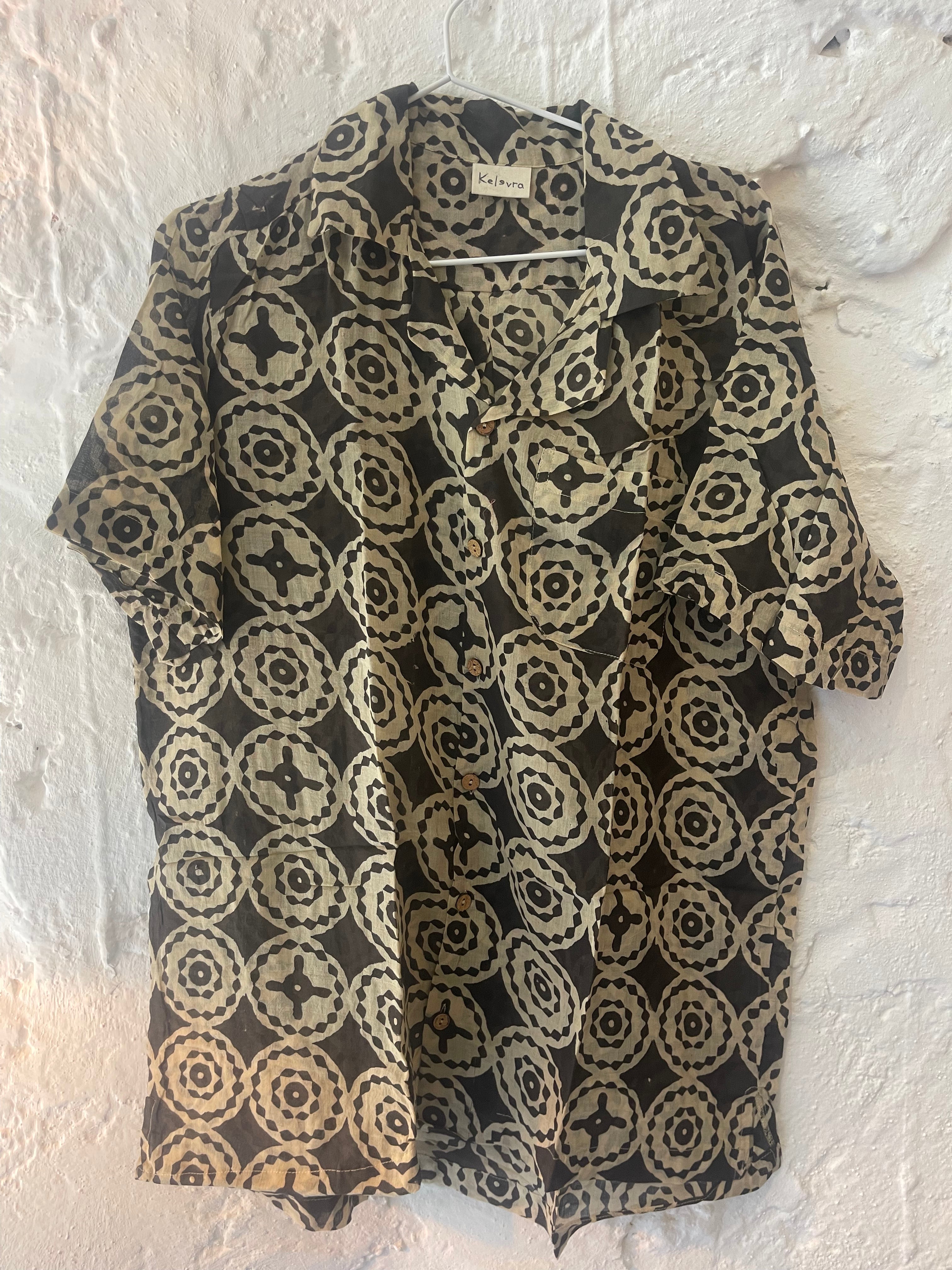 SHORT SLEEVE PRINTD COTTON SHIRT