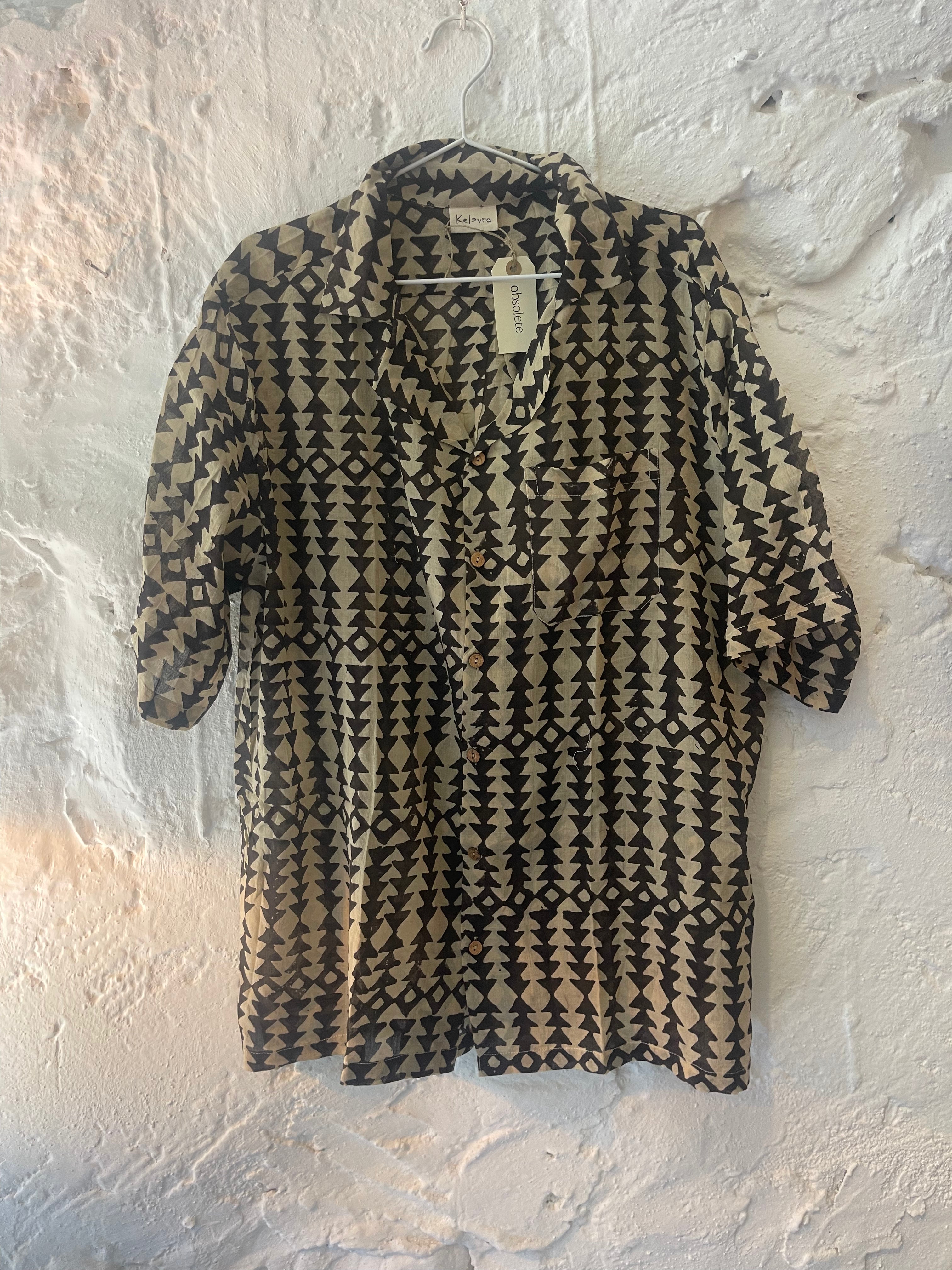 SHORT SLEEVE PRINTD COTTON SHIRT