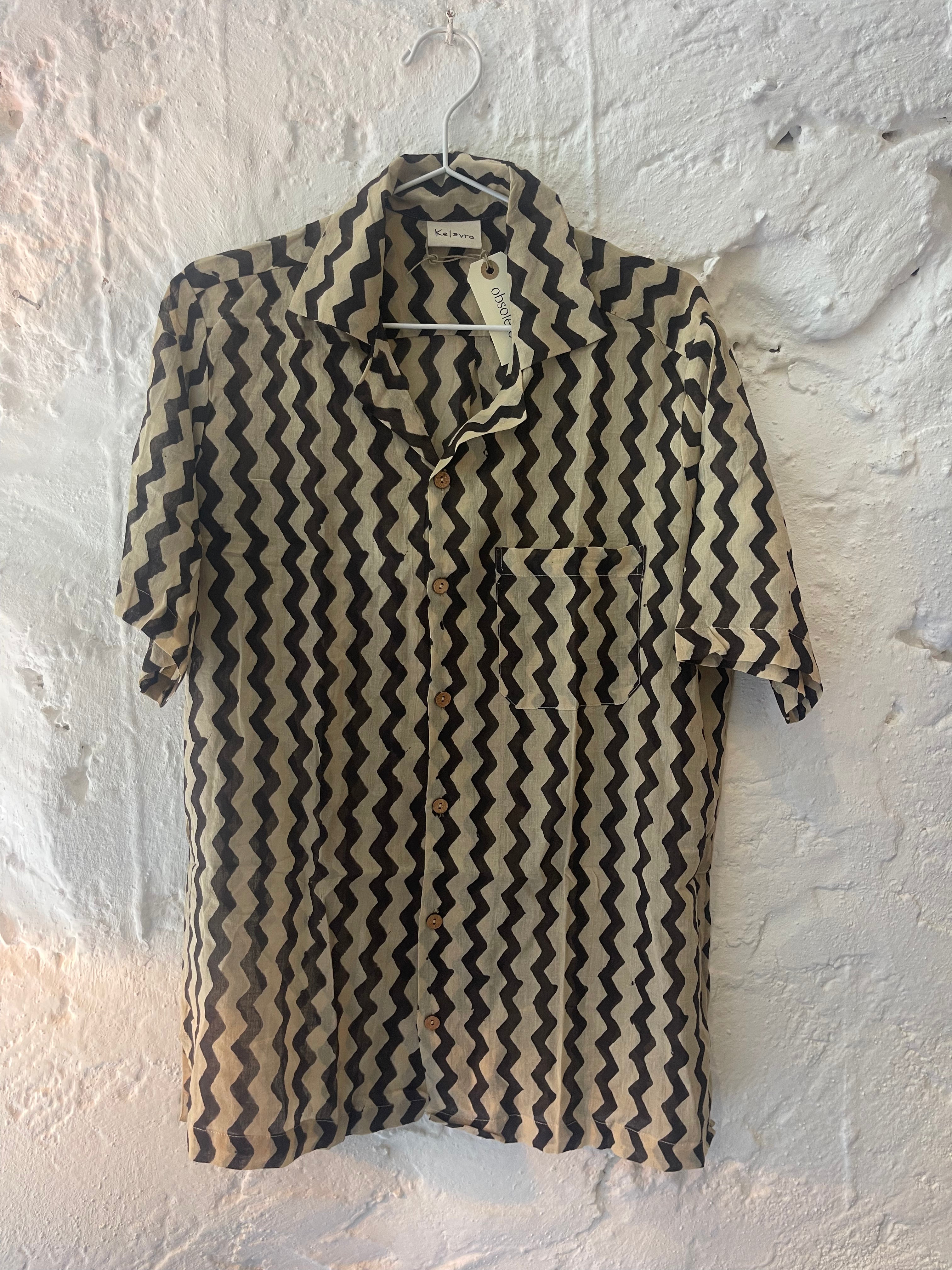 SHORT SLEEVE PRINTD COTTON SHIRT