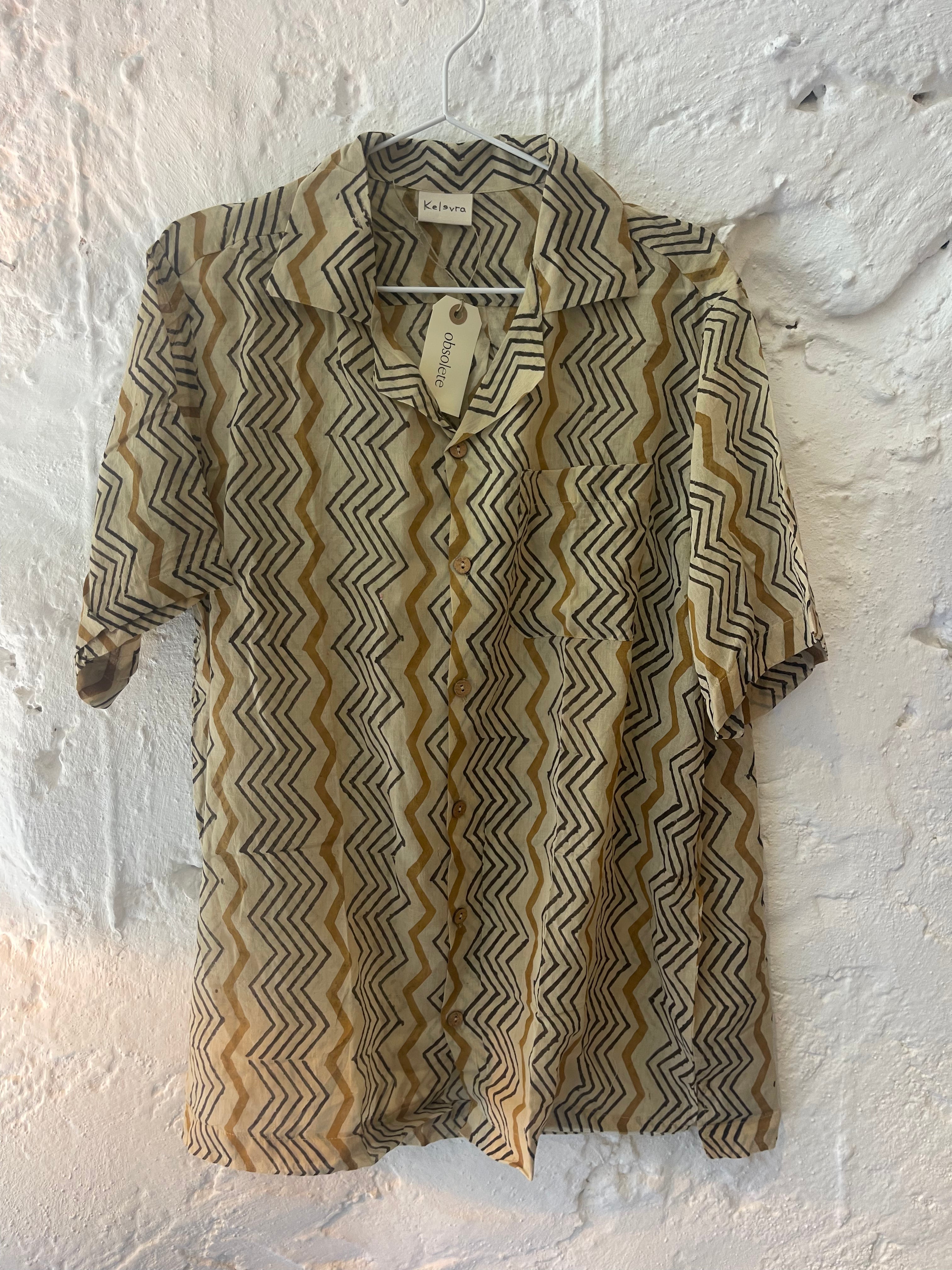 SHORT SLEEVE PRINTD COTTON SHIRT