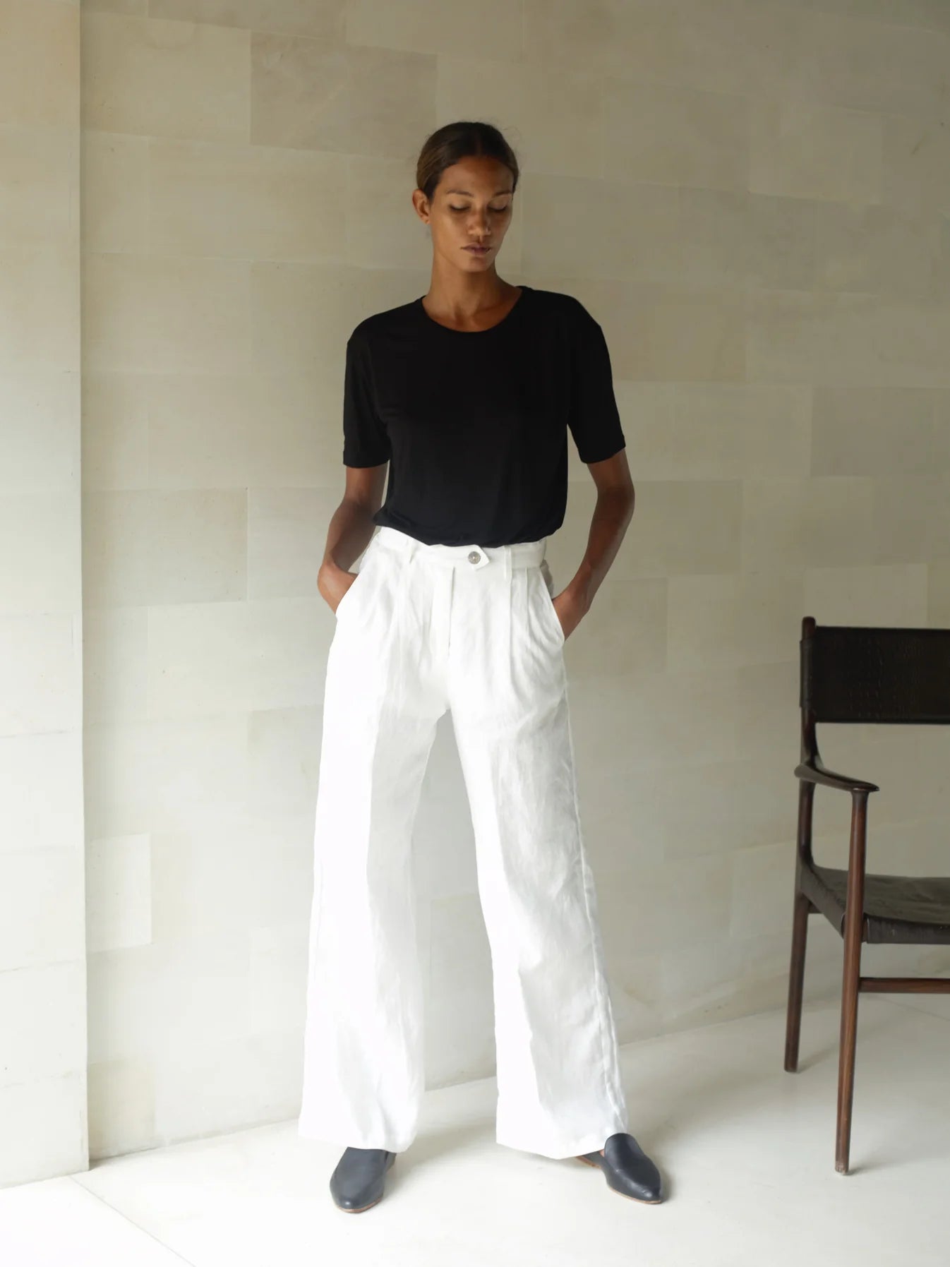 LINEN PLEAT PANT