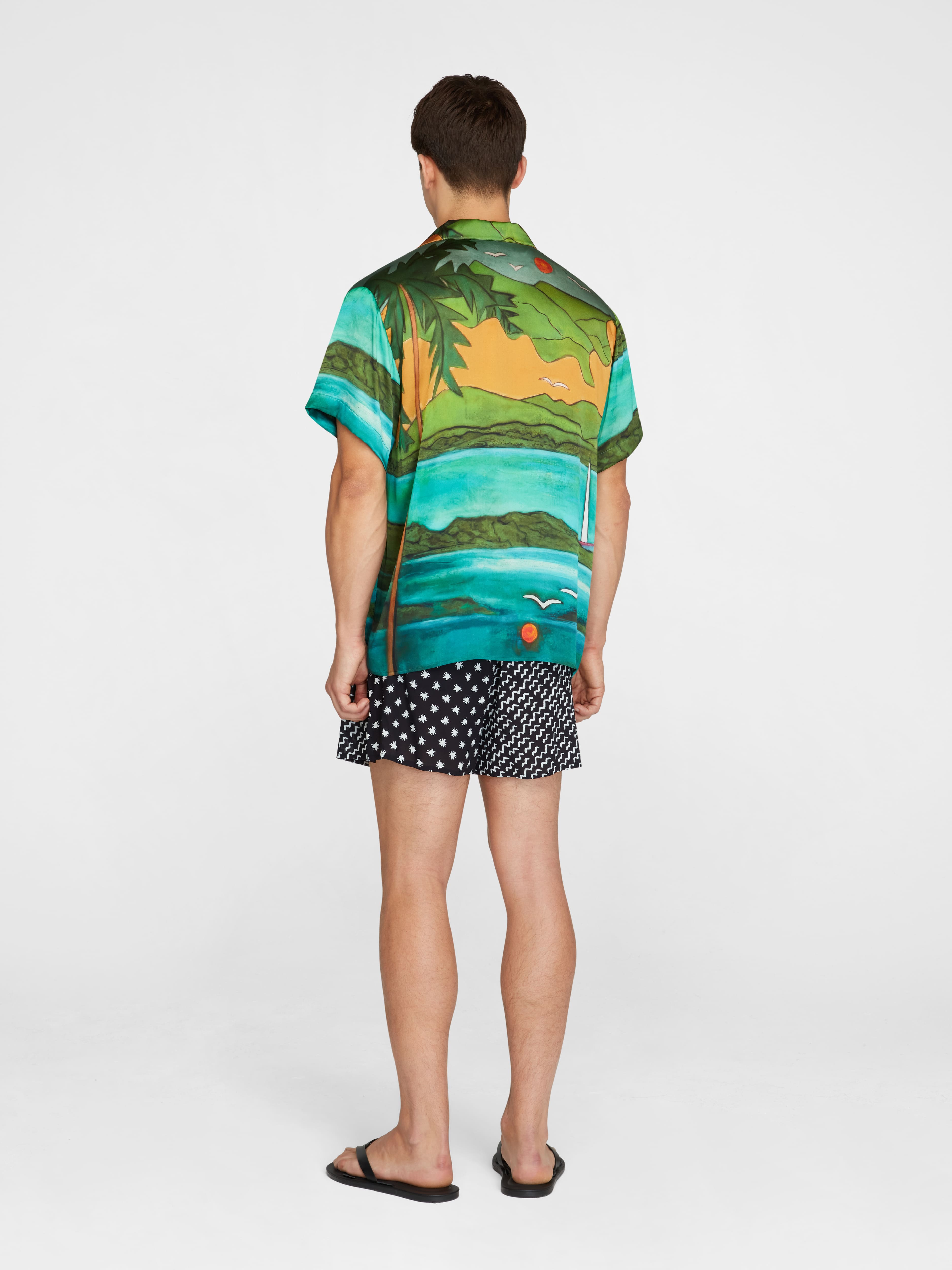MAGDALENA SILK SATIN SHORT SLEEVE SHIRT