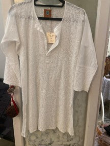 Nisha long embroidered cotton kurta