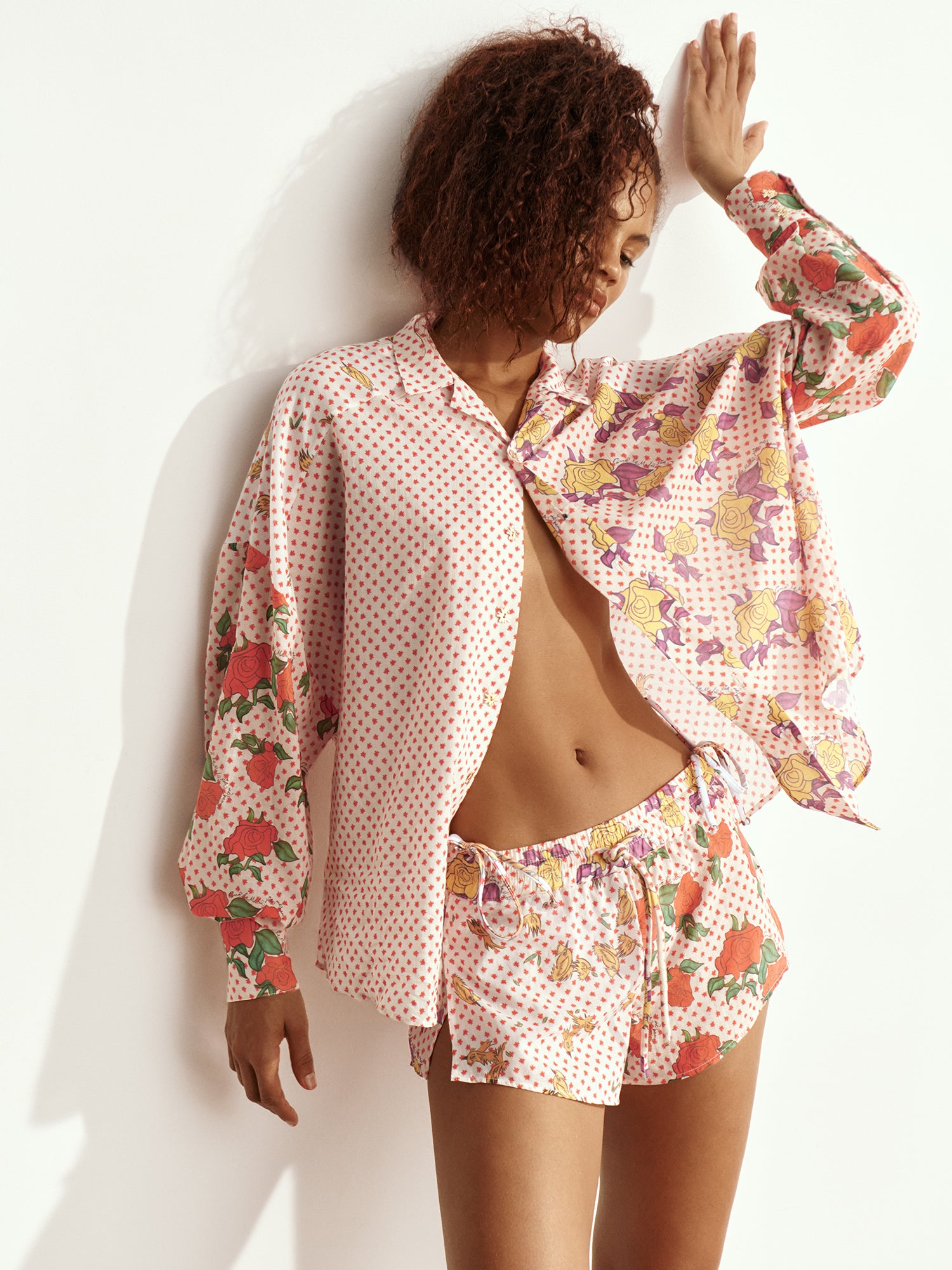 PAJARITOS Y ROSAS COTTON VOILE SHIRT