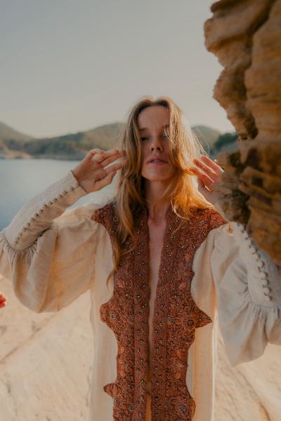 CREAM KIMONO BIG CUFF - PUFFY SLEEVE