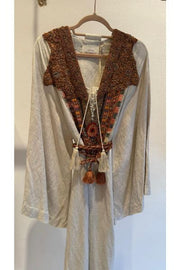 CREAM KAFTAN DRESS LINEN