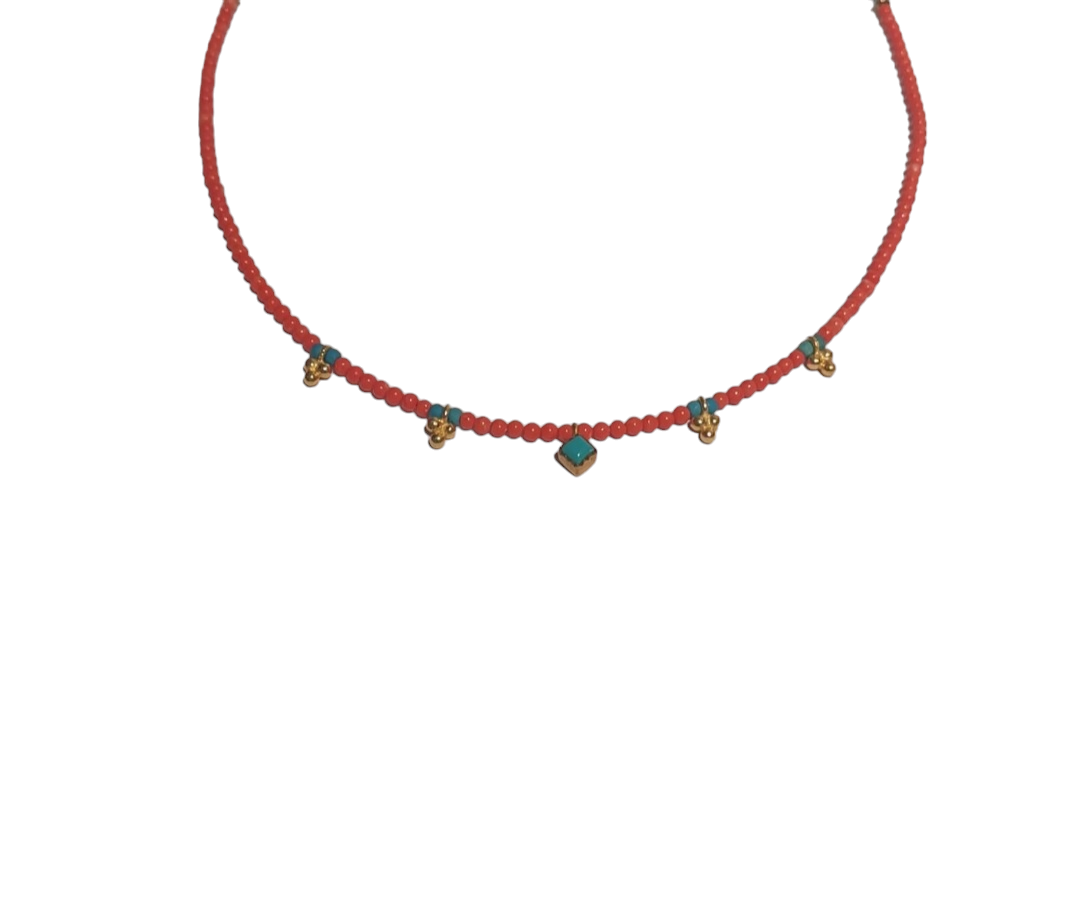 N°07 ANGOOR ROMBO CORAL NECKLACE