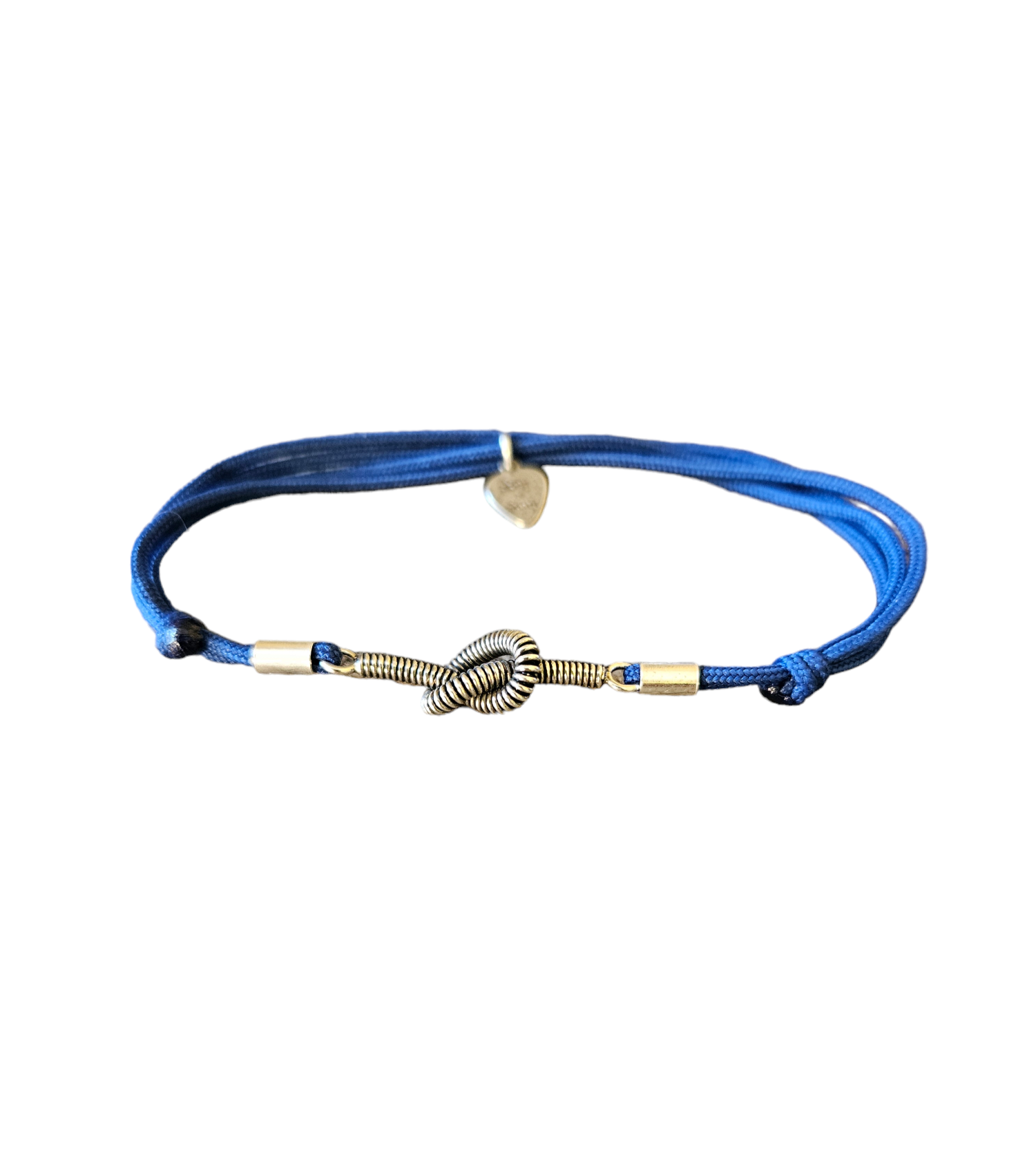 IN AGED SILVER BASS STRING ON CORD BRACELET