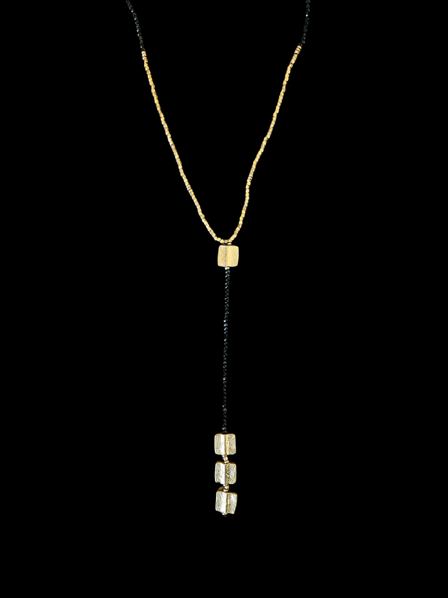 Nataraj Collection - Y Kare Black  Necklace