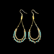 Nataraj Collection - V Design Turquoise Earrings