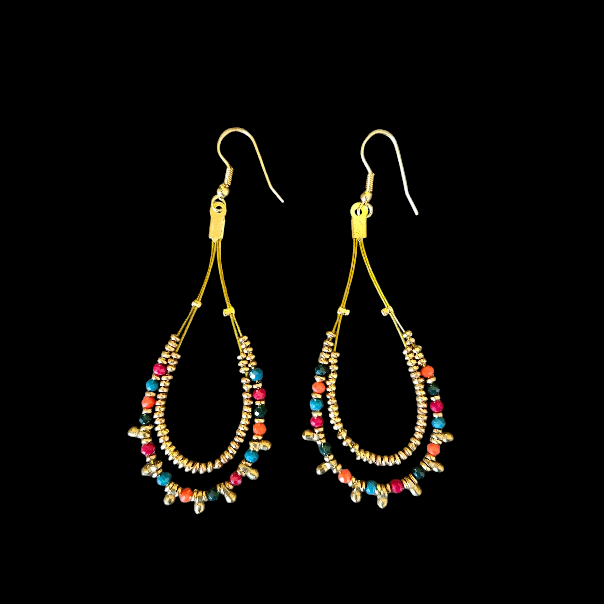 Nataraj Collection - V Design Multicolor Earrings