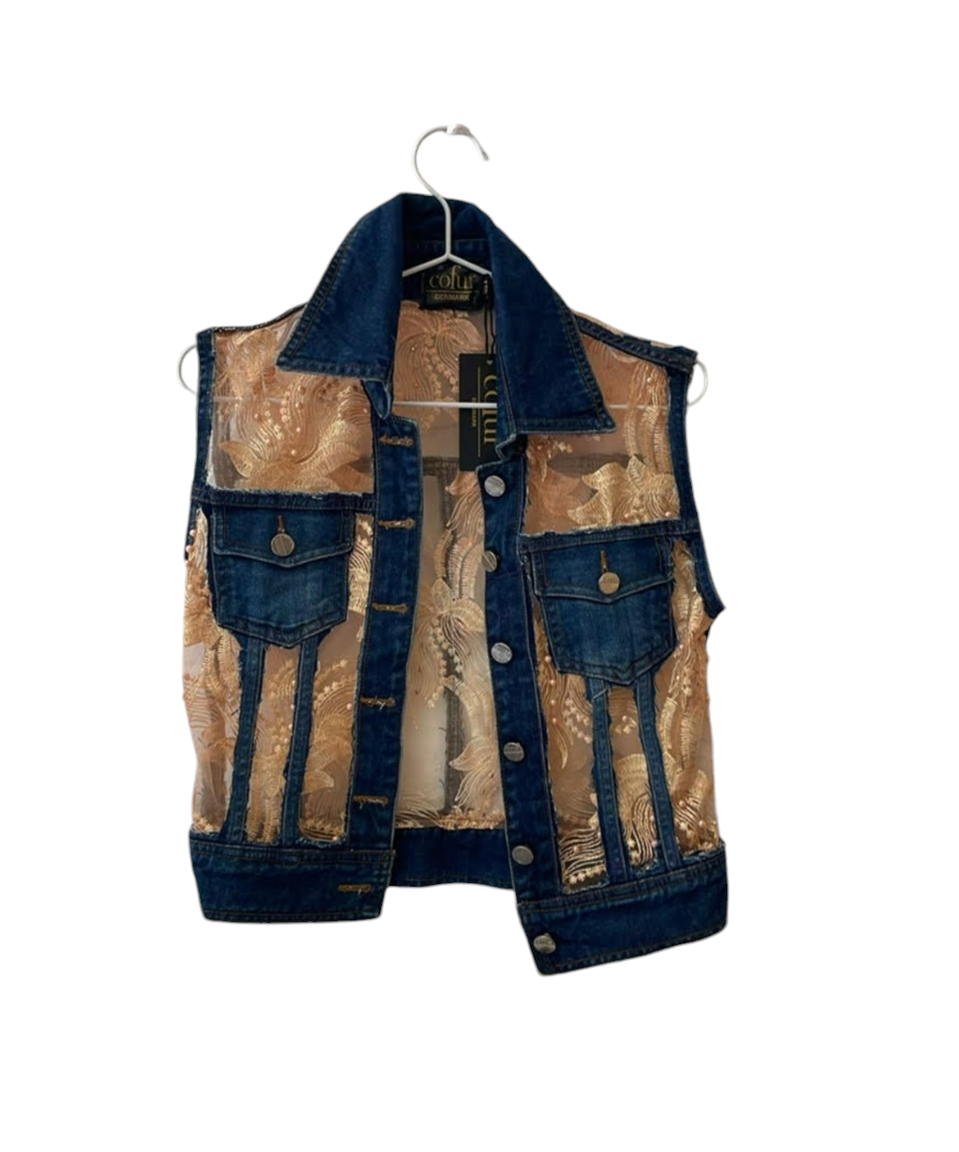 LACE DENIM VEST