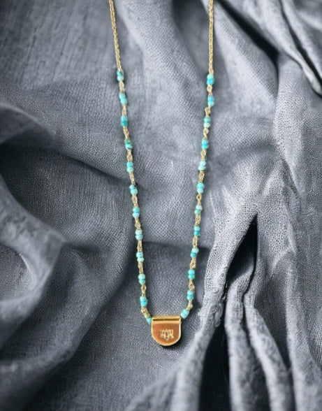 N°30 BLOOM FLOWER TURQUOISE NECKLACE