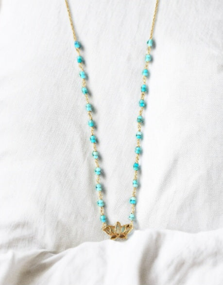 N°30 BLOOM FLOWER TURQUOISE NECKLACE