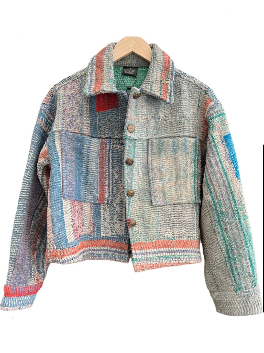 KANTHA FRONT POCKETS JACKET