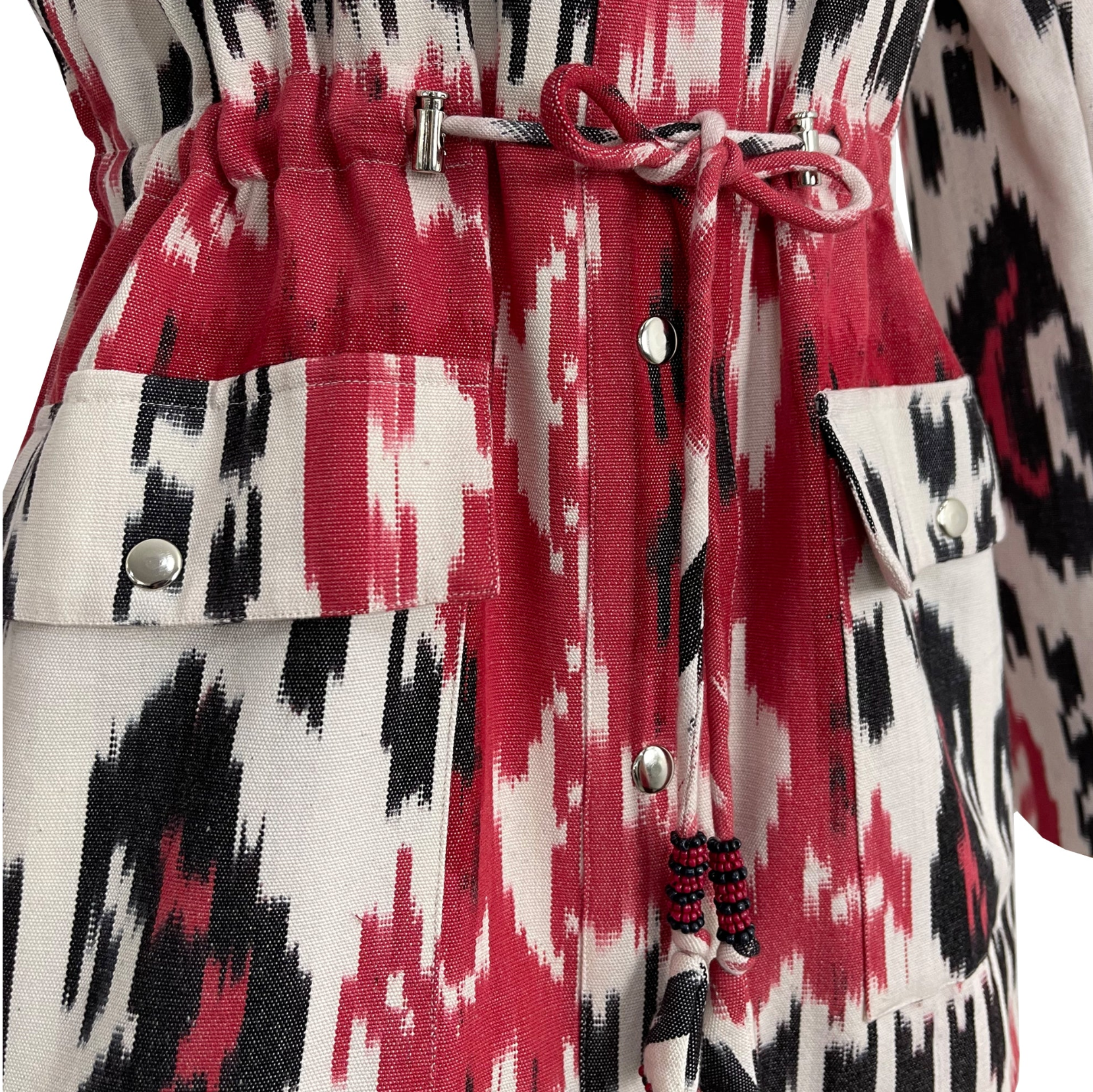 Red Rainbow Ikat Safari Jacket