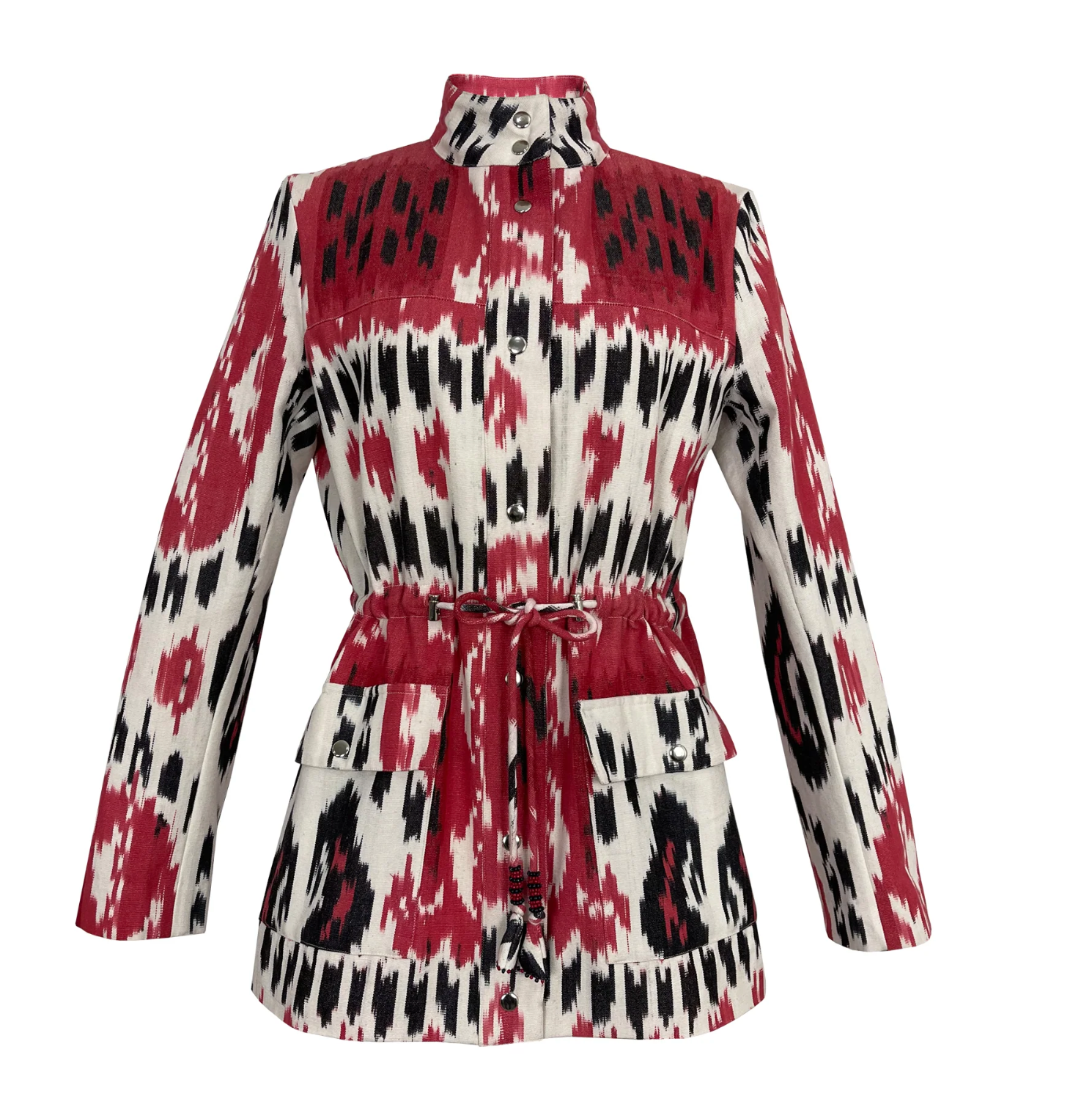Red Rainbow Ikat Safari Jacket