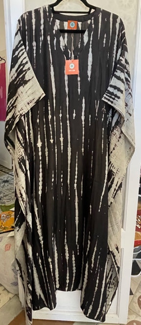 Silk Shibori long kaftan