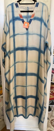 Silk Shibori long kaftan
