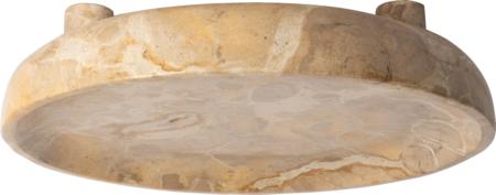 Round Serving bowl, marble, beige, 30øx4 cm