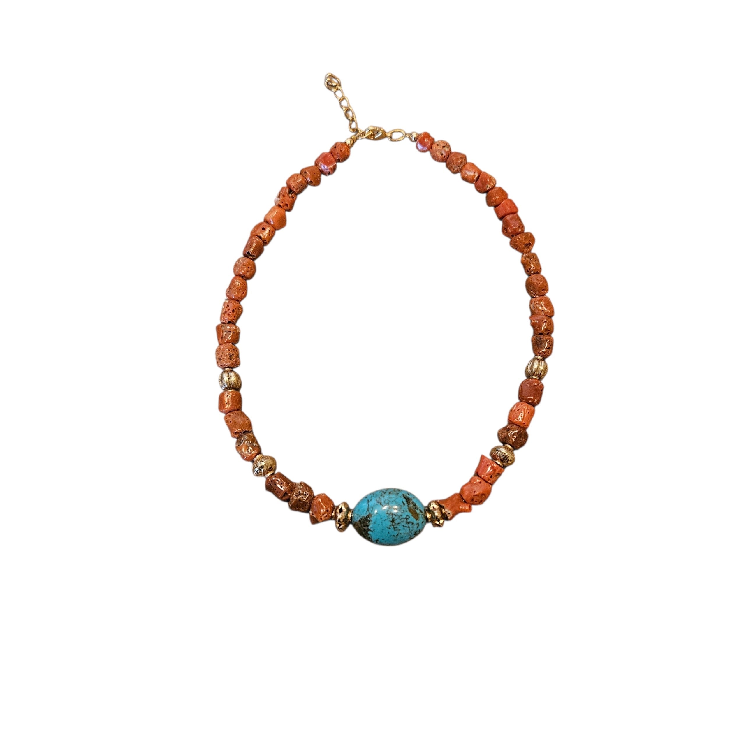 N°01 CORAL & TURQUOISE 35,58g. NECKLACE